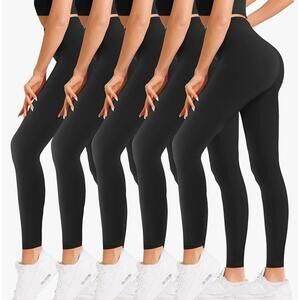 Natural Feelings Black  Buttercloud High Waisted Leggings 5 Pack (L-XL)